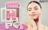 BRUBAKER Bath Body Gift Set Cherry Blossom Rice Milk Vegan 10pc Wooden Cabinet view 6