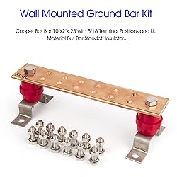 4 Pack-Wall Mounted Copper Ground Bar Kit Thick