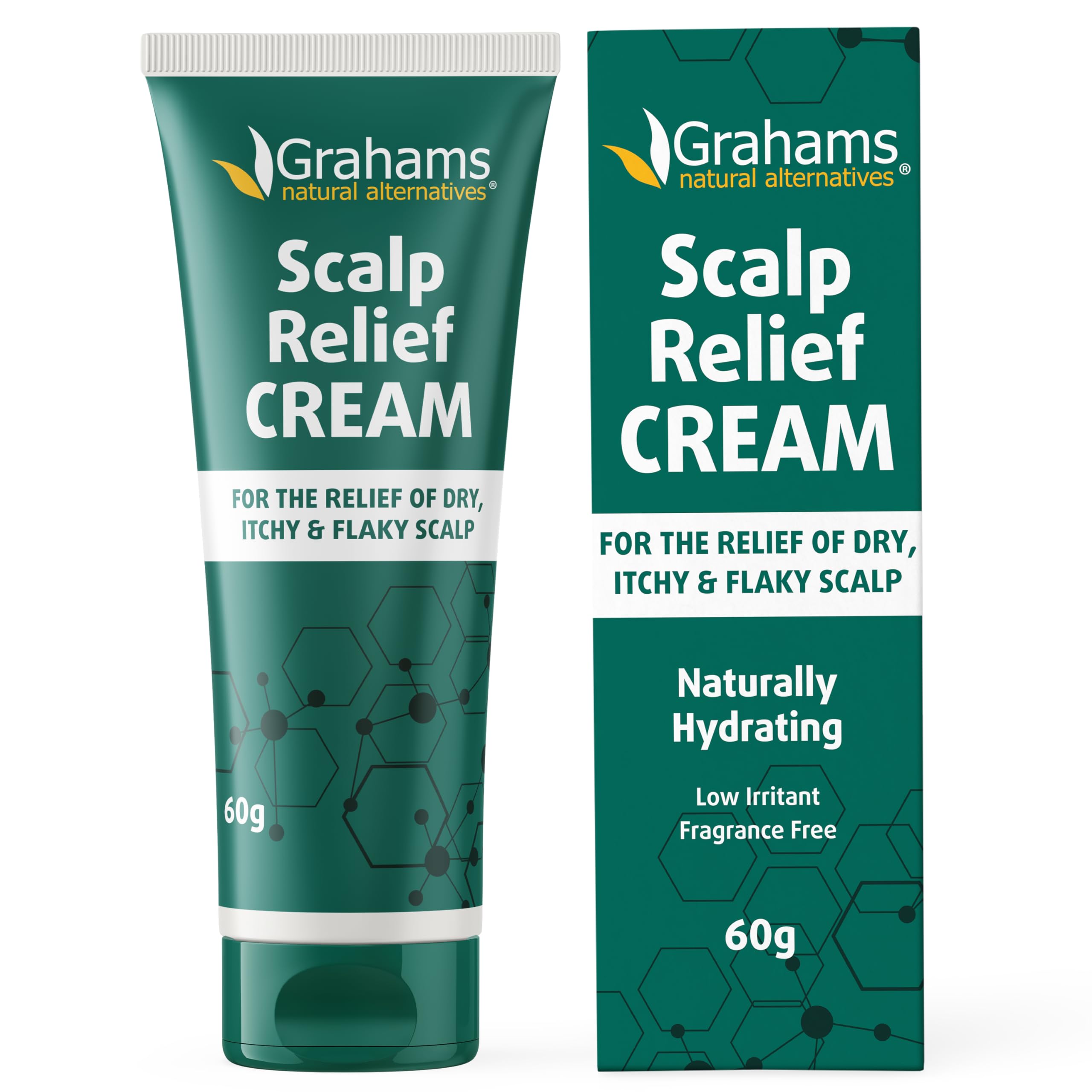 Grahams Natural Scalp Relief Cream - Seborrheic Dermatitis, Dandruff & Psoriasis Scalp Treatment to Moisturise Dry, Itchy & Flaky Scalps - With Manuka Honey, Calendula, Jojoba Seed Oil (1 x 60g)