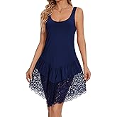 H HIAMIGOS Lace Slip Dress for Women Under Dress Mini Silky Full Slip Satin Slips Non Cling Wide Strap