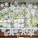 GOER 36 Pcs Snowflake Hanging Swirls for New Year