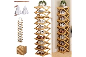 The 9-Tier No-Assembly Bamboo Rack, 2026 New Foldable Vertical Storage Organizer, Eco-Friendly, Durable, and Beautiful, No In