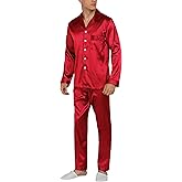 YIMANIE Mens Satin Pajamas Set Classic Sleepwear Loungewear…