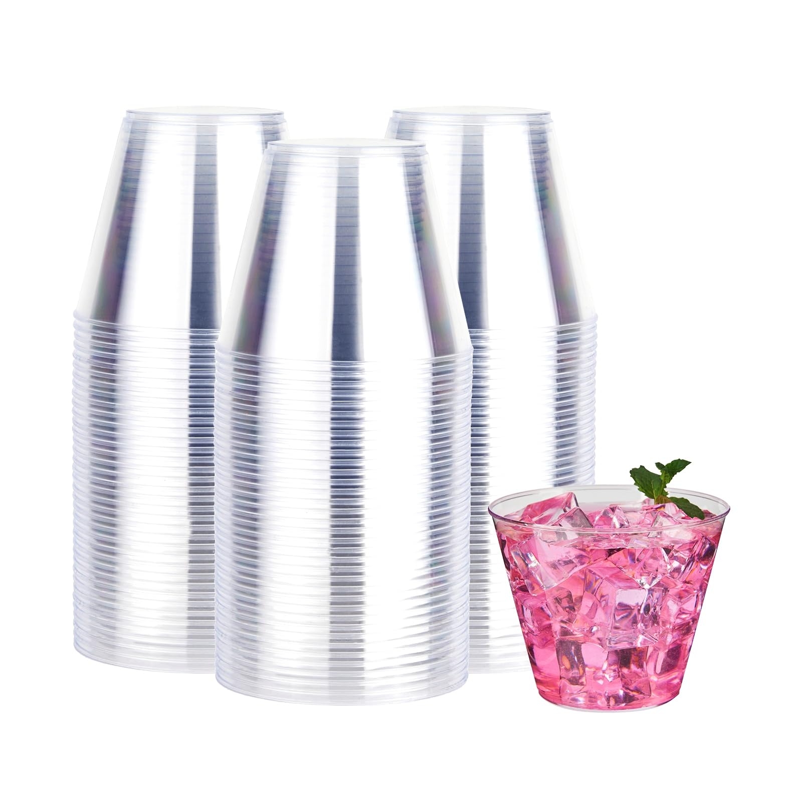 Photo 1 of RACETOP 9 oz 200 packs Clear Disposable Plastic Cups, Durable Plastic Cups Tumblers, Perfect for Parties, Wedding and Festival Events