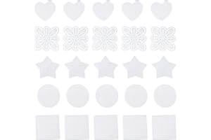 Generic 50 Pcs Plastic Canvas Sheets Mesh Embroidery Set with Heart, Square, Pentagram, round Shapes for DIY