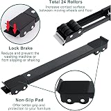 Poweka Appliance Rollers with Telescopic Base 18-28 in 300kg Brake view 3