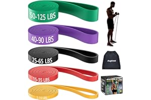 AugKnot Resistance Bands for Working Out: 5-Levels Exercise Bands Set - Pull Up Assistance Elastic Silicone - Physical Therapy/Stretching/Training - Home Gym for Women and Men