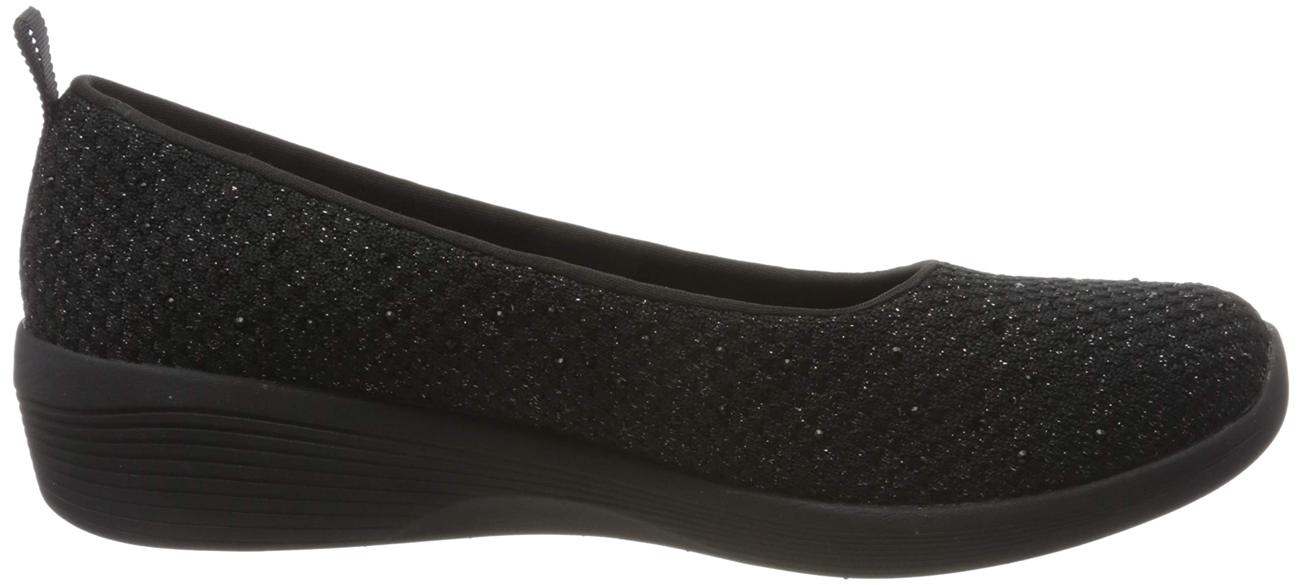 Skechers Damen Arya Sweet Glitz Slip On Sneaker, Black Metallic Knit Black Gunmetal Trim, 39 EU