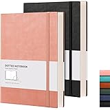 RETTACY Dotted Journal for Women 2 Pack - B5 Large Notebook with Dotted Grid Page,Total 384 Numbered Pages,100gsm Thick Dotte