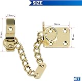 XFORT Polished Brass Door Chain Narrow Designer Limiter External Internal view 5
