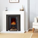 Neo 1000/2000W Freestanding Electric Fire Stove Heater Black view 2