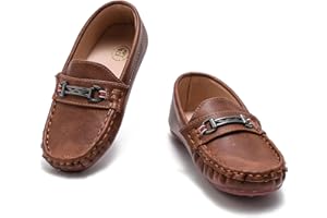 DADAWEN Toddler Little Kid Boys Girls Soft Leather Loafer Casual Moccasin Flats Dress Shoes Penny Slip On Boat Shoes School Wedding Church Loafers