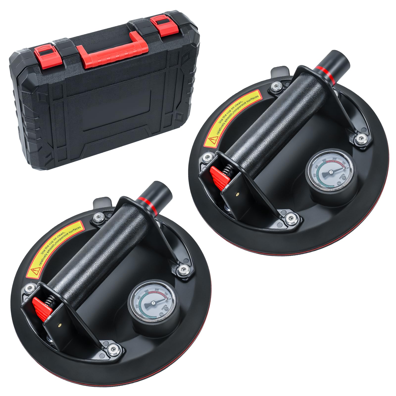 Photo 1 of 2 Pack 8" Glass Suction Cup to lift Large Glass,Max Load 960lbs Window Suction Cups Heavy Duty, Industrial Vacuum Suction Cups Lifter for Marble,Tile, Granite