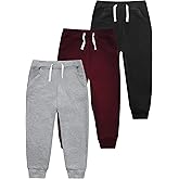 VOGRYE 3 Pack Boys Cotton Toddler Sweatpants Boys Joggers Pants with Pocket Drawstring for Kids 2T-14 Years