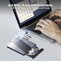 Alxum External CD Drive, 8 in 1 External DVD Drive