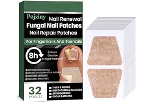 POJZIUY Toenail Treatment Extra Strength 32 Pcs Nail Patches 8 Hour Nighttime Renewal Nail Treatment for Toenail Overnight Nail Repair for Damaged and Discolored Nails toe nail fungus treatments