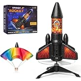 EMIADY Rocket Launcher for Kids, 200 ft Self Launching Motorized Rocket Toy | Model Rocket with Parachute and LED, Outdoor Toys for Boys Ages 6-8-12