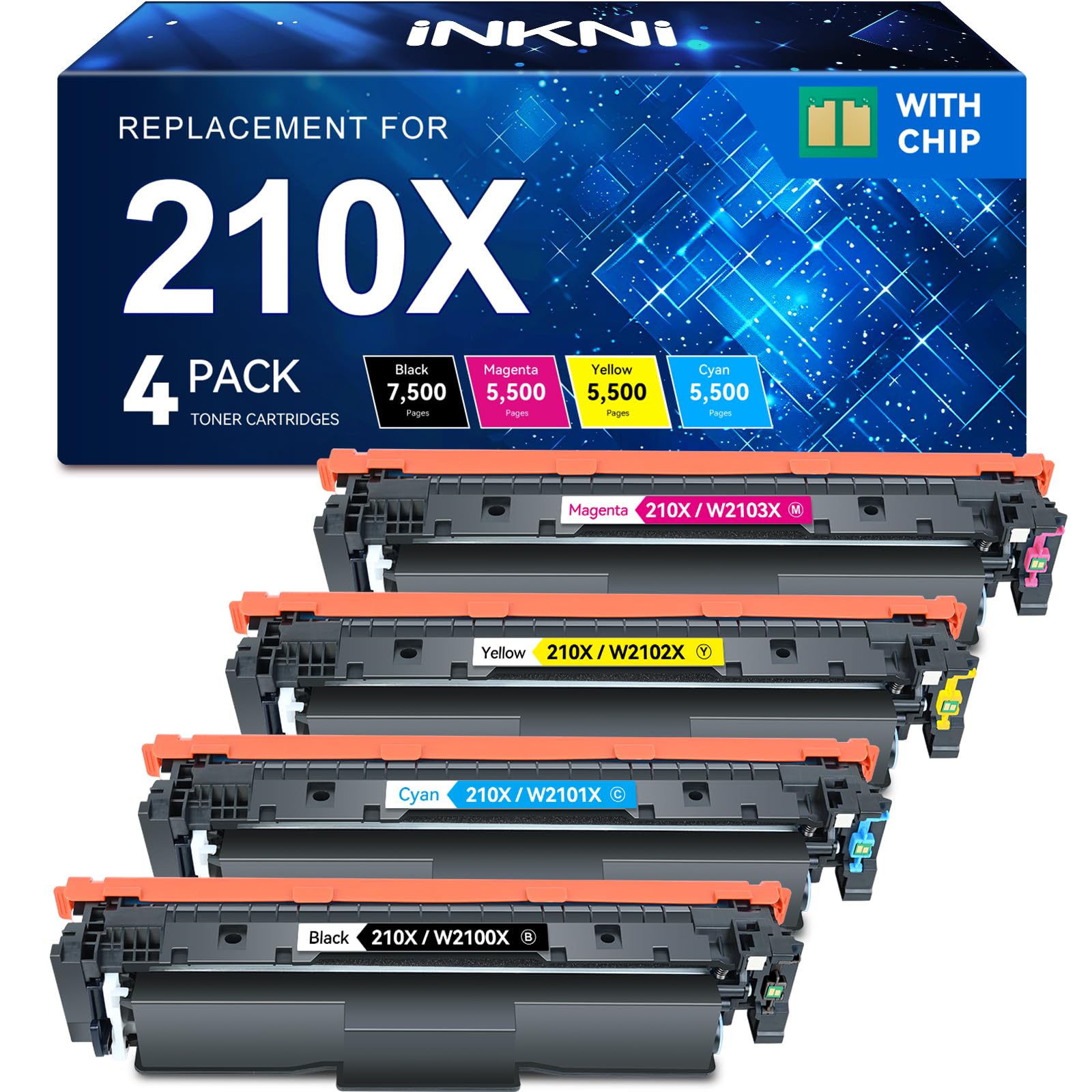 210X Toner Cartridges 4 Pack High Yield Compatible