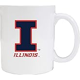 Illinois Fighting Illini White Ceramic Coffee Mug (White). Officially Licensed Collegiate Product