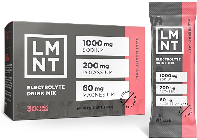LMNT Zero Sugar Electrolytes - Raspberry Salt | Drink Mix | 30-Count
