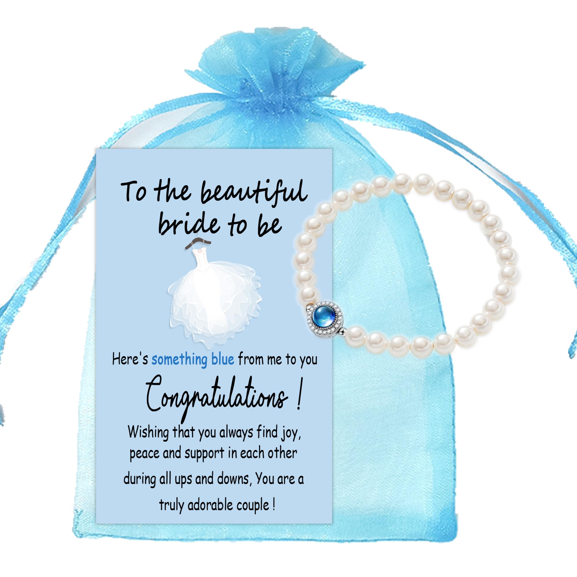 MKISHINE Something Blue Gift Card for Bride, Gifts for Daughter on Wedding Day Something Blue for Bride on