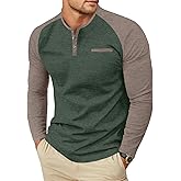 Sailwind Mens Cotton Henley Shirts Long Sleeve Casual T-Shirts Lightweight Button Pullover Shirts with Pocket
