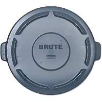 Rubbermaid Brute 32-Gallon Dome Lid, Grey - Snap-Lock Fit With Spring Door For Outdoor Trash Cans