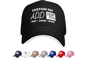MOESNC Custom Hat Baseball Cap with Your Image Logo Text Personalized Men Women Gift Hat Adjustable Caps Black