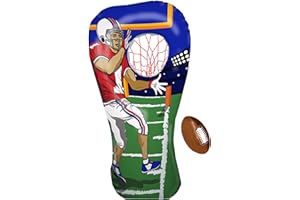 Island Genius Inflatable Football Target Toss Toy and Game for Boys Ages 8-12, 60 inch Receiver with Mini Soft Football