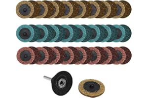 Anxingo 45Pcs 2 Inch R-Type Quick Change Disc with Disc Pad Holder Assorted Roll Lock Sanding Discs for Surface Polishing