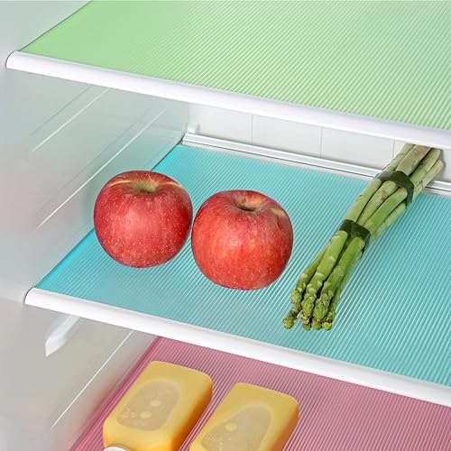 8 Pack Refrigerator Liners - Washable Shelf Mats For Fridge, Cabinet & Drawer Organization