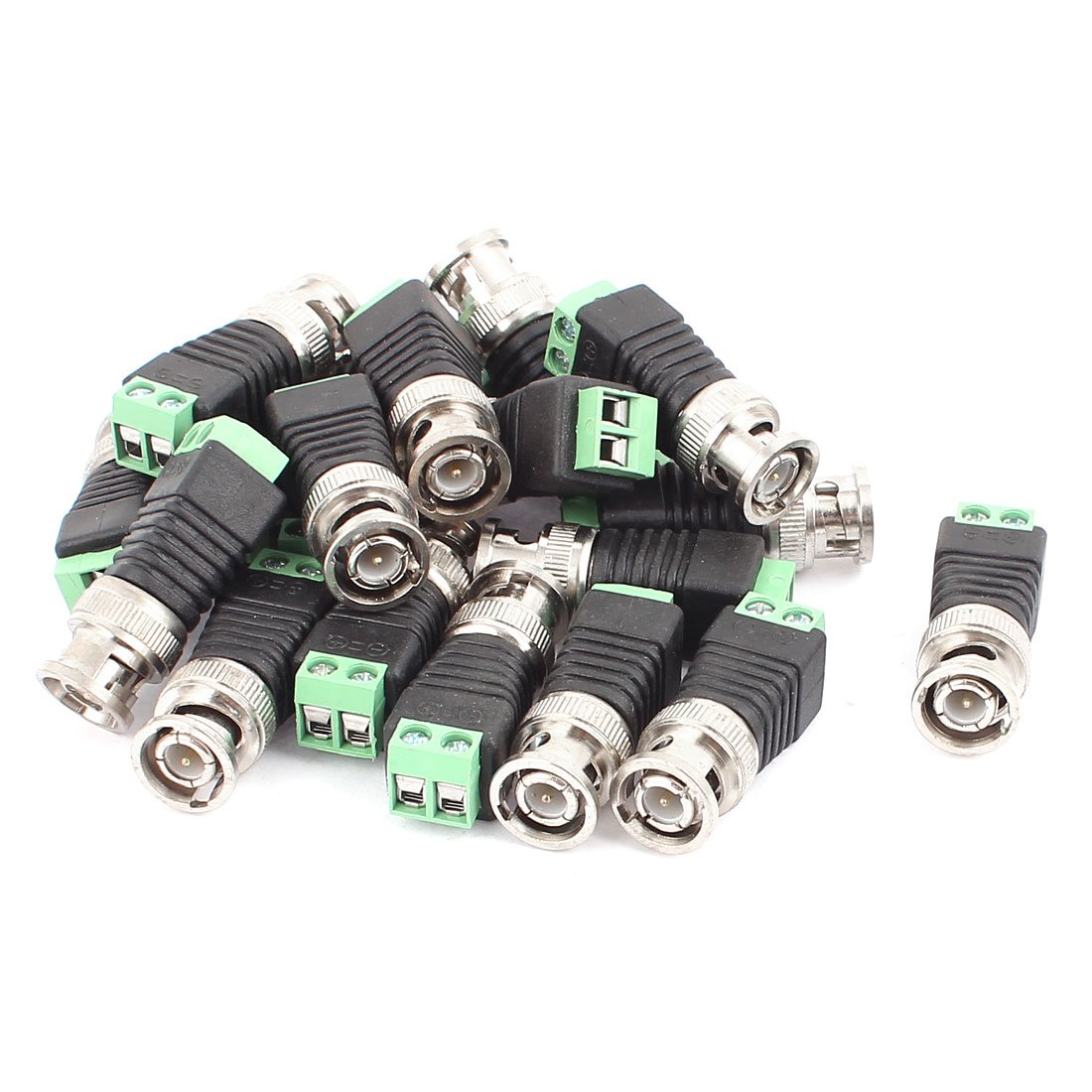 Sourcingmap 20 Pcs Coax CAT5 To CCTV Coaxial Camera BNC Male Video Balun Connector