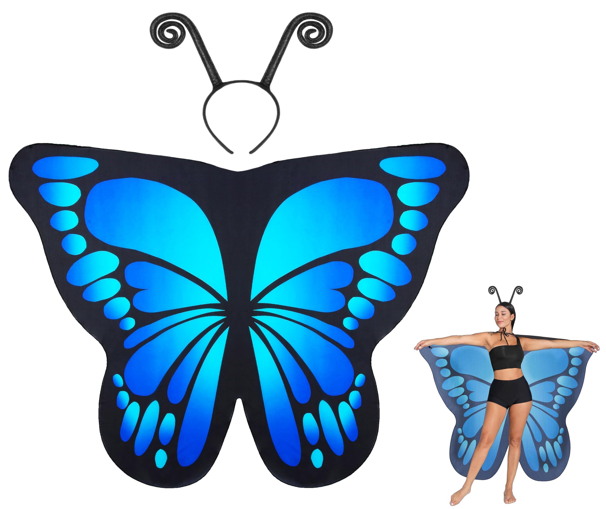 Seawhisper Butterfly Costume Women's Butterfly Wings Butterfly Costume Adult Fancy Dress Costumes Blue