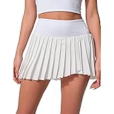 AugIris Pleated Tennis Skirts for Women with Shorts Pockets Mini Side Slit High Waisted Athletic Golf Workout Skirt Skort