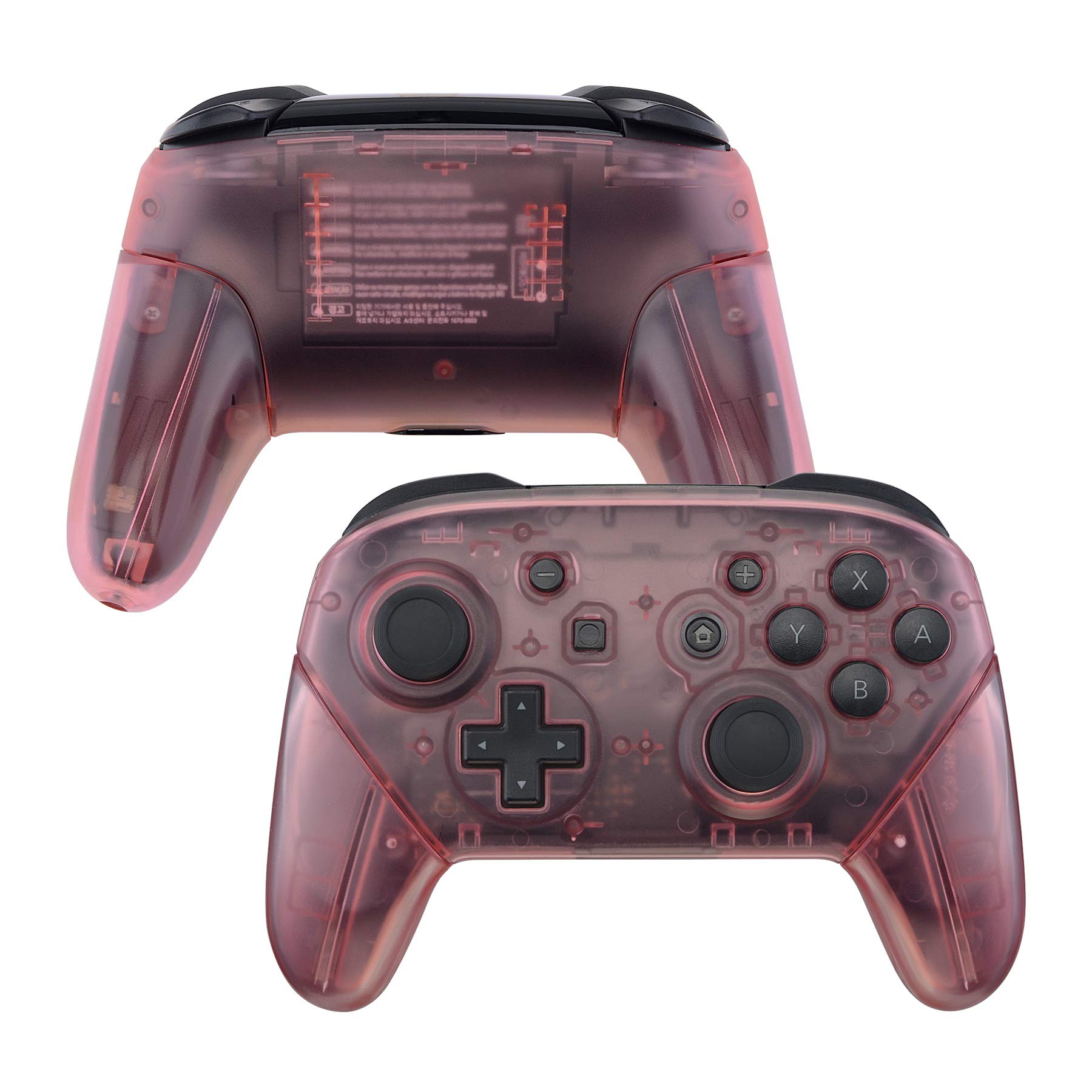 eXtremeRate Cherry Pink Faceplate Backplate Handles for Nintendo Switch Pro Controller, DIY Replacement Grip Housing Shell Cover for Nintendo Switch Pro - Controller NOT Included