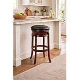Boraam Magellan 29'' Backless Swivel Bar Stool, Black/Brandy