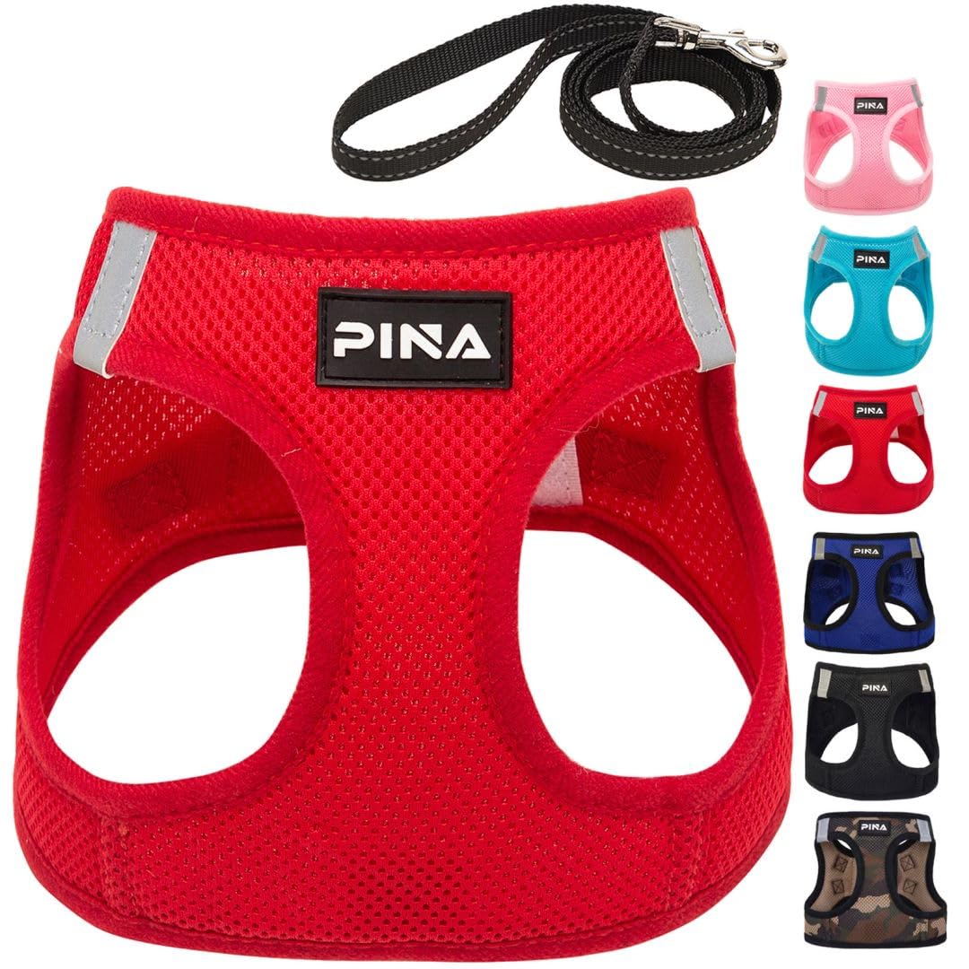 Photo 1 of PINA Dog Harness for Small Dogs No Pull, Small Dog Harness and Leash Set, No Choke Breathable Mesh Dog Vest Harness, Lightweight Adjustable Small Medium Dog Harness - Easy to Put On and Take Off