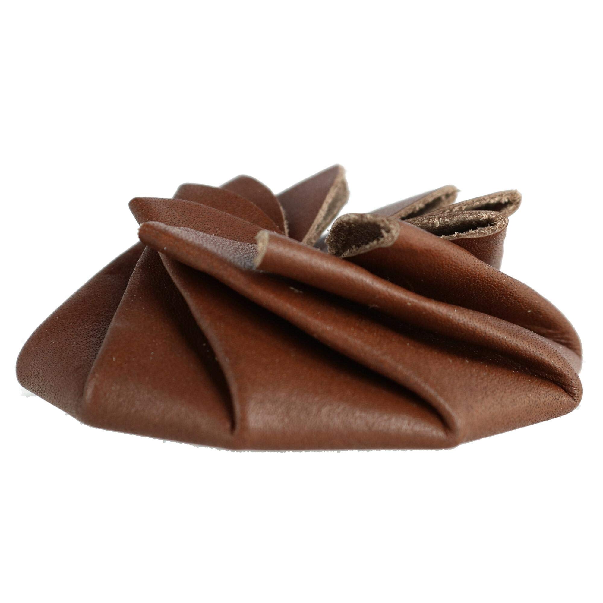 Photo 1 of CTM Leather Squeeze Coin Change Pouch, Brown