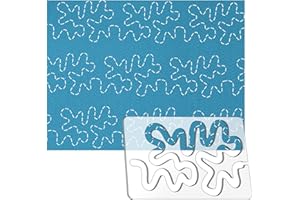 Kapyoo 1Pcs Freemotion Quilting Rulers and Templates Set Quilting Templates for Machine Quilting Quilting Supplies Quilting Design Quilting Patterns with Non-Slip Grips (Meander V2)