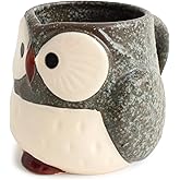 Mino ware Japanese Pottery Mug Cup Owl Shape made in Japan (Japan Import) CPM101 (Stone Charcoal)
