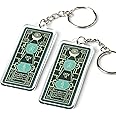 Emerald Five Element Pagoda with Om Ah Hum Amulet Feng Shui Keychains, Feng Shui Symbol of Protection Against The Five Yellow Affliction, Feng Shui Gift, Lightweight Acrylic, Made In USA (2 Pack)