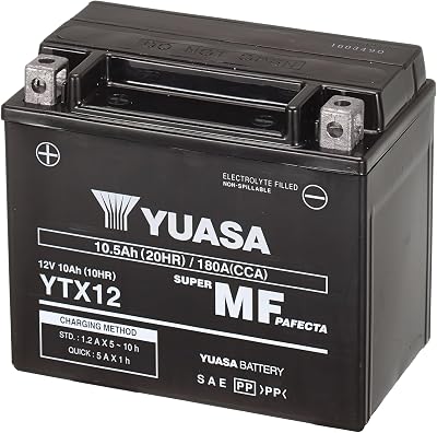 Yuasa YTX12 12V 180CCA Maintenance Free AGM Motorcycle Battery