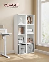 VASAGLE 8-Cube Bookcase 30x65.5x129.5 cm White LBC24WT Storage Display Unit view 2