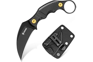 NedFoss VULTURE EDC Fixed Blade Knife with Kydex Sheath, 14C28N Steel Hunting Claw Knife with G10 Handle and Adjustable Belt 