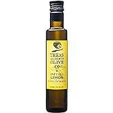 Texas Hill Country Olive Co Lemon Infused Olive Oil - Cold Pressed Gourmet EVOO Olive Oil - Great for Dressing Dipping Marinade - No Artificial Flavors or Added Sugar - Made in Texas (8.5 oz)