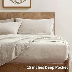 ATLINIA 100% Pure Flax Linen Bedding Set - Stone