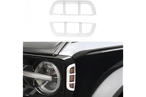 POETRYXIAO Bronco Front Side Warning Lamp Cover for 2021-2023 Ford Bronco,Headlight Side Lamp Cover Exterior Trim for Bronco Accessories(White)