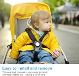 URAQT Baby Stroller Car Seat Strap Covers 2 Pack Black Universal view 5