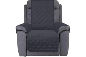 CHHKON Waterproof Nonslip Recliner Cover Stay in Place, Dog Couch Chair Cover Furniture Protector, Ideal Loveseat Slipcovers for Pets and Kids (Dark Grey, 23'')