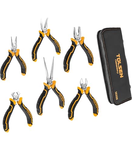WORKPRO 3-Piece Mini Pliers Set – 4" Diagonal, 5" Long Nose & 6" Needle Nose Pliers For Tight Spaces